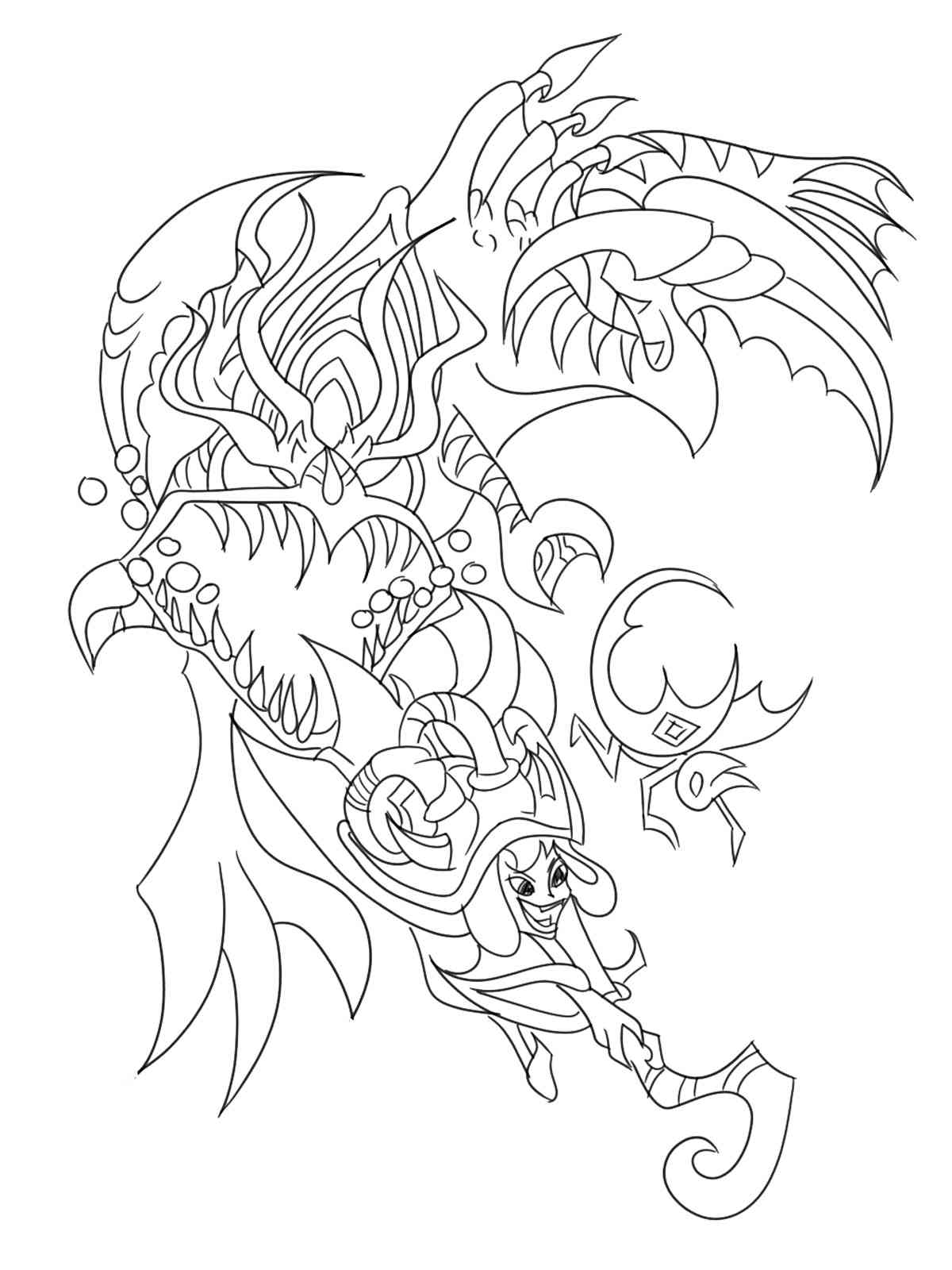 Cho’Gath and Lulu League Of Legends coloring page