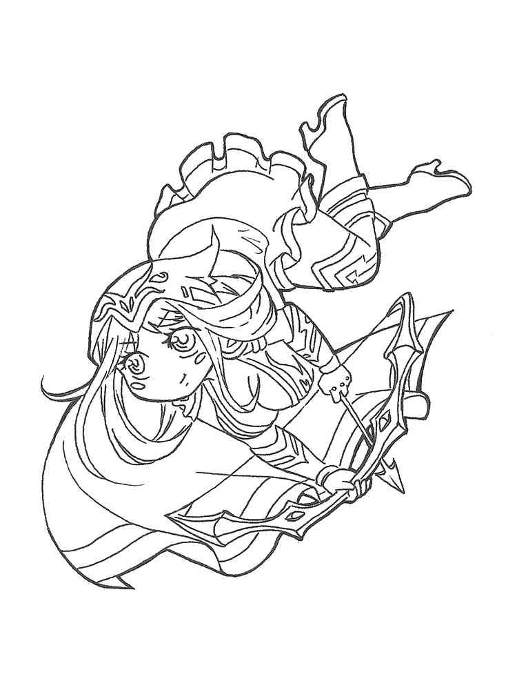 Ashe League Of Legends coloring page