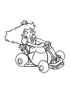 Princess Peach from Mario Kart coloring page