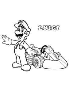 Luigi from Mario Kart coloring page