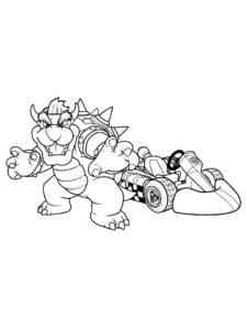 Bowser from Mario Kart coloring page