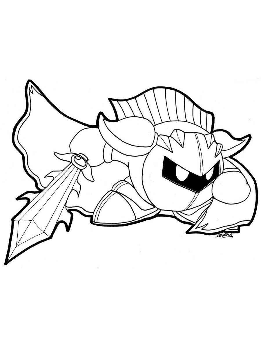 Meta Knight from Kirby coloring page
