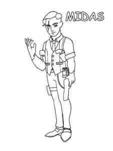 Simple Midas Fortnite coloring page