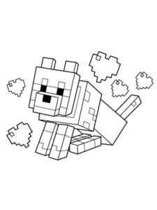 Wolf in Love Minecraft coloring page