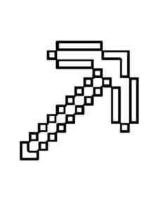 Pickaxe Minecraft coloring page