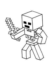 Skeleton Minecraft coloring page