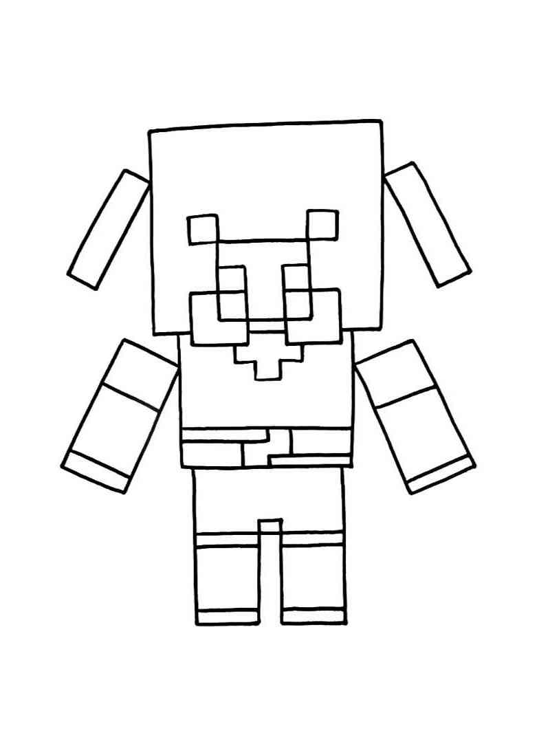 Piglin Minecraft coloring page