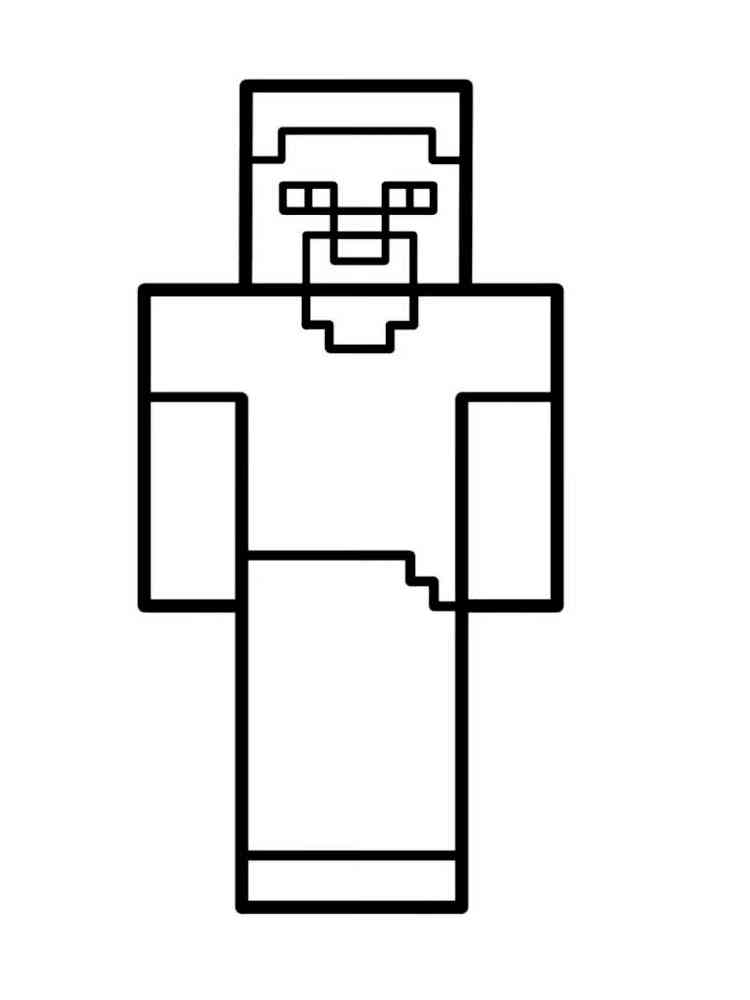 Simple Steve Minecraft coloring page