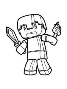 Cute Minecraft coloring page