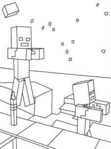 Zombies Minecraft coloring page