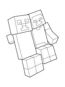 Creeper and Steve Minecraft coloring page