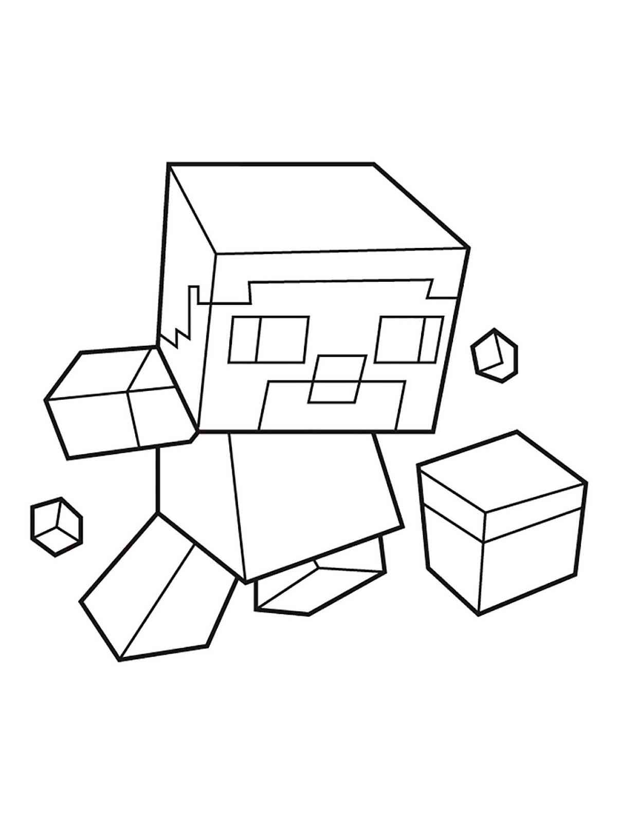 Little Steve Minecraft coloring page