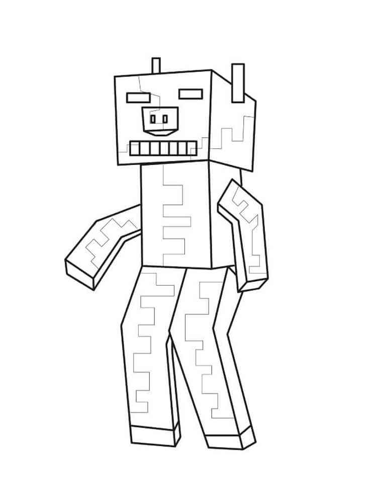 Zombie Pig Minecraft coloring page