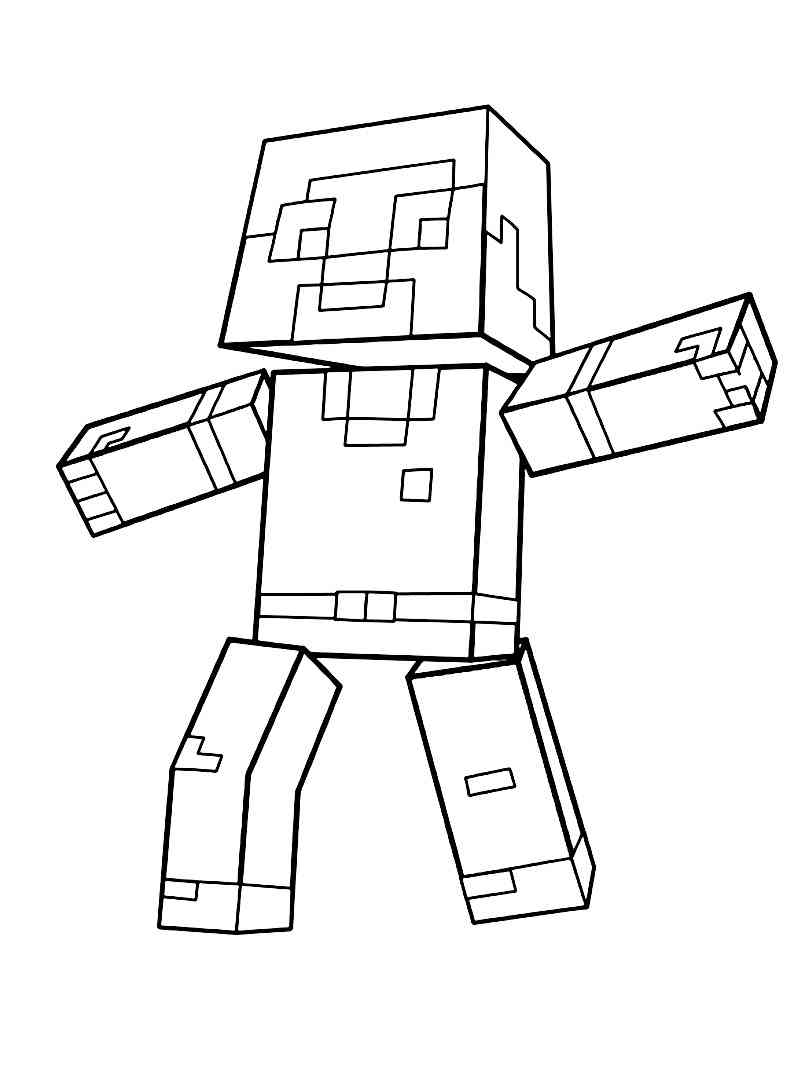 Happy Steve Minecraft coloring page