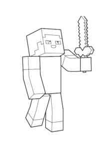 Noob Steve Minecraft coloring page