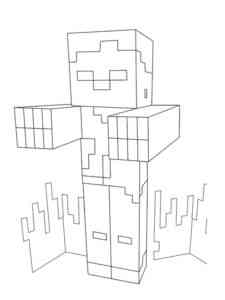 Zombie from Minecraft coloring page