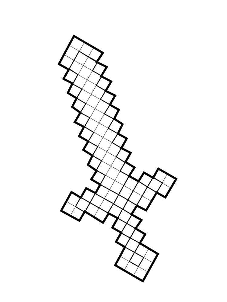 Sword from Minecraft coloring page