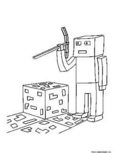 Funny Minecraft coloring page