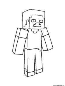 Minecraft Steve coloring page