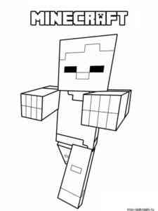 Easy Zombie Minecraft coloring page