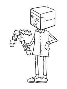 Funny Steve Minecraft coloring page