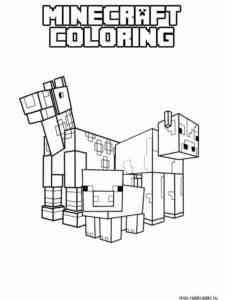 Animals Minecraft coloring page