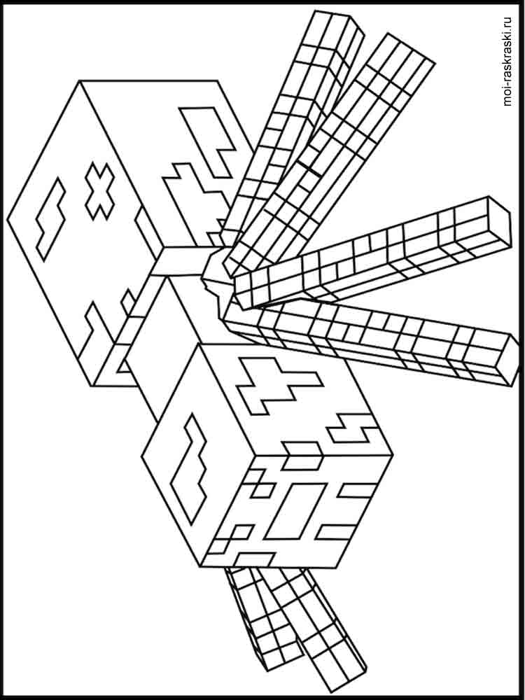 Spider Minecraft coloring page