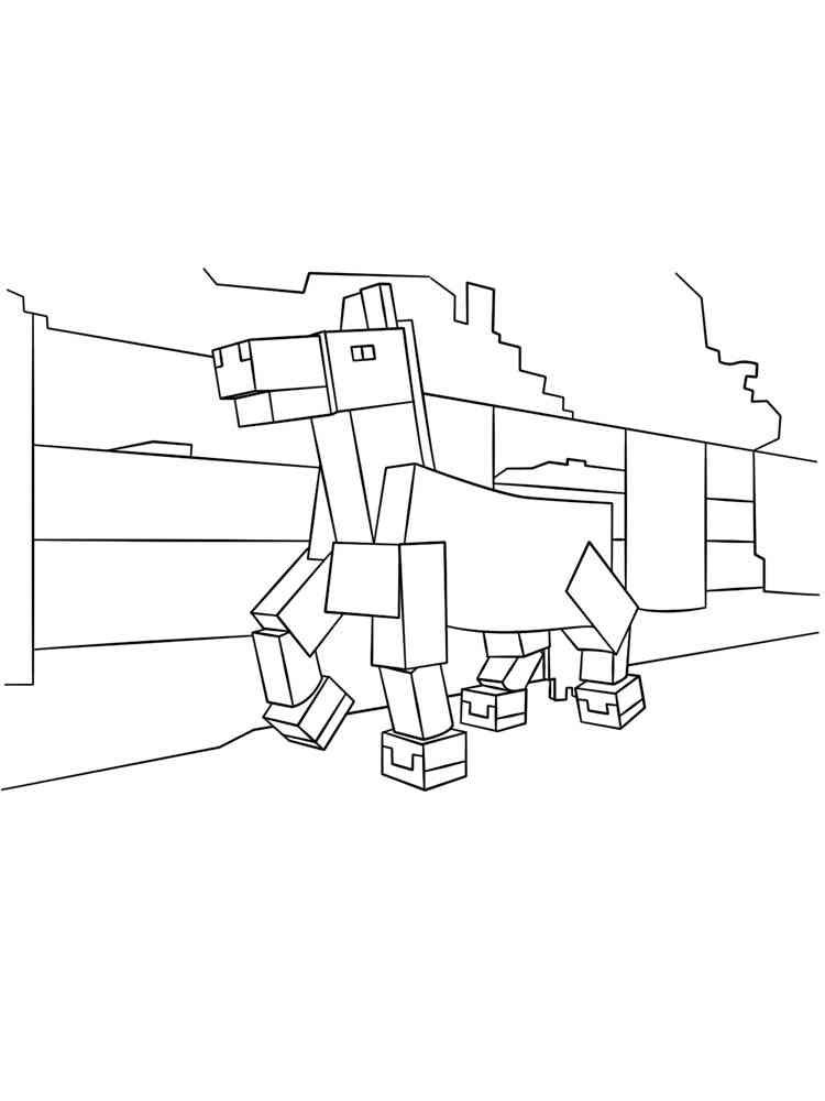 Horse Minecraft coloring page