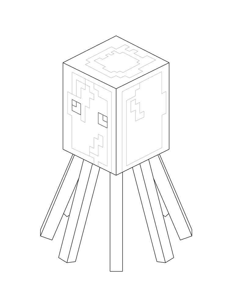 Squid Minecraft coloring page