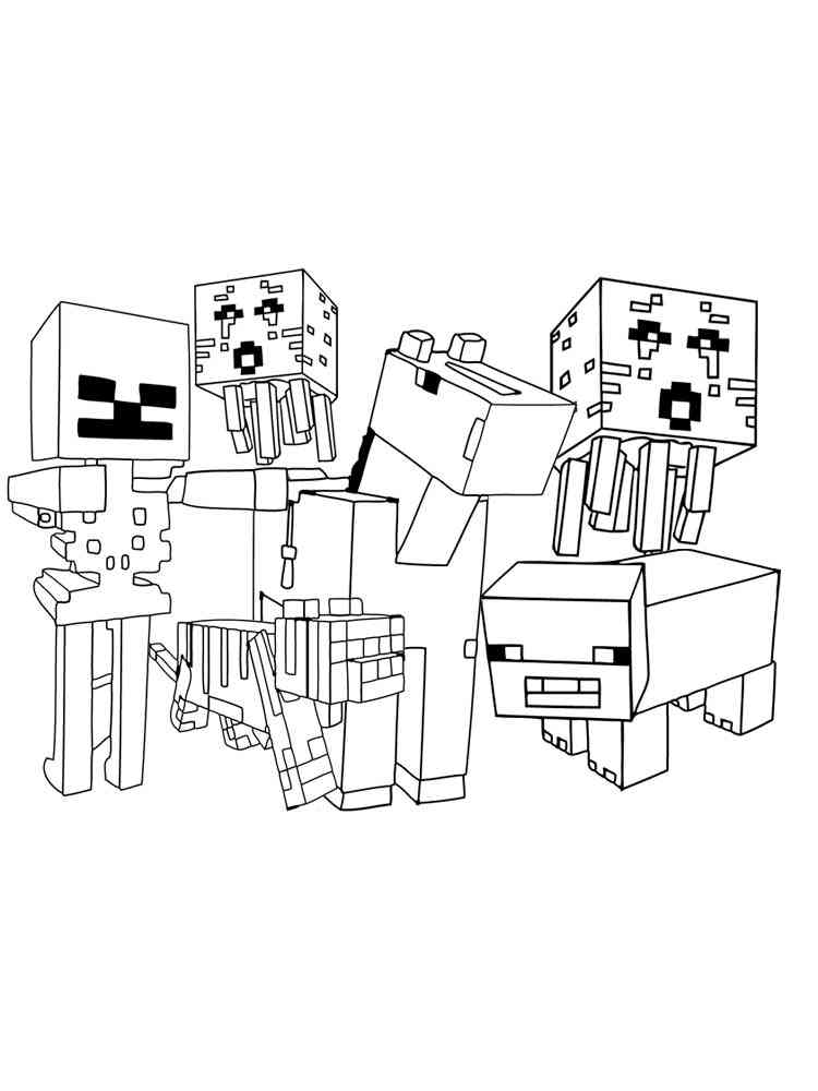 Minecraft Mobs coloring page