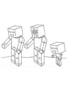 Characters Minecraft coloring page