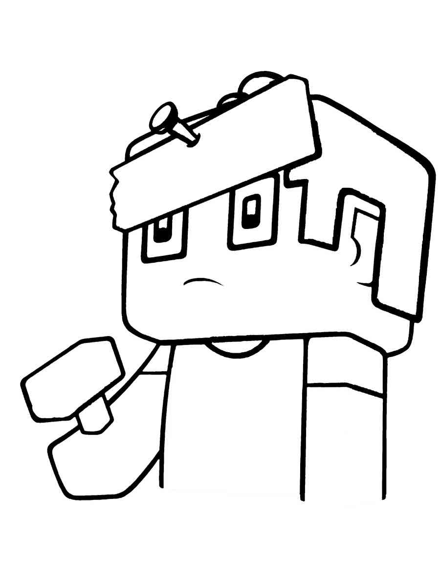 Easy Steve Minecraft coloring page