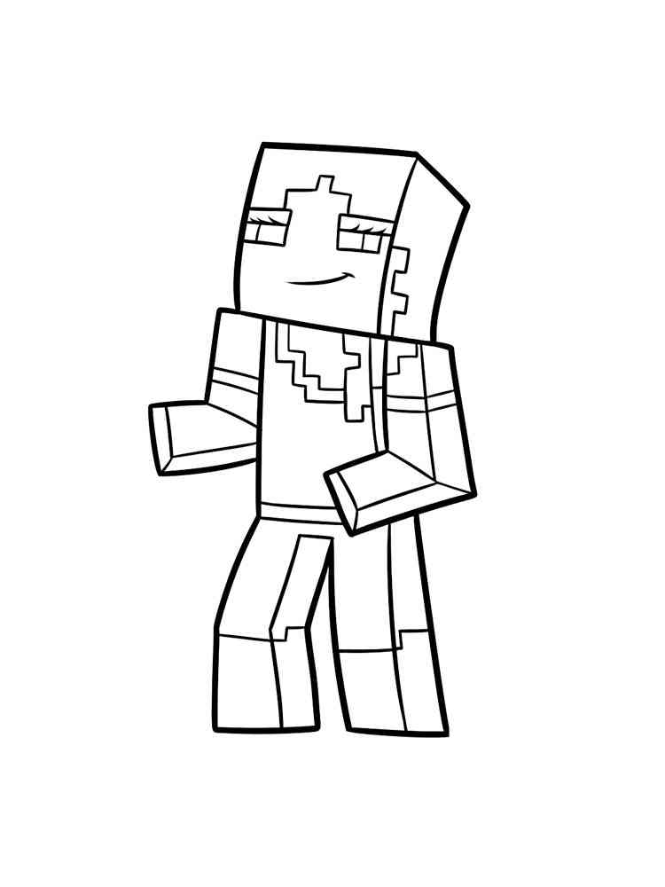 Steve Dancing Minecraft coloring page