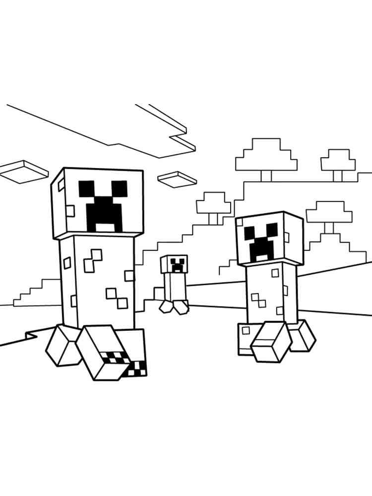 Creepers Minecraft coloring page