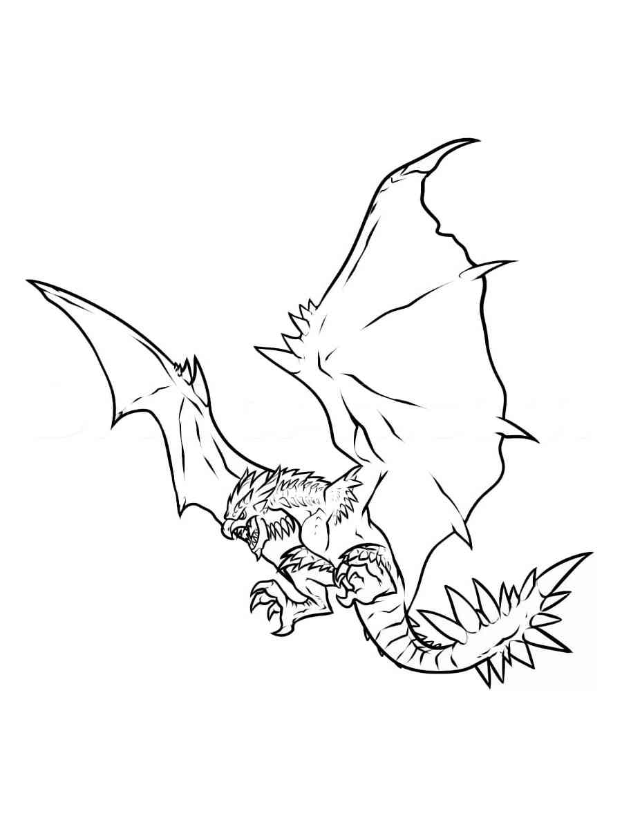 Rathalos Monster Hunter coloring page