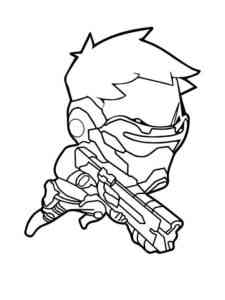 Soldier: 76 Face Overwatch coloring page