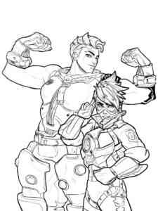 Zarya and Tracer Overwatch coloring page