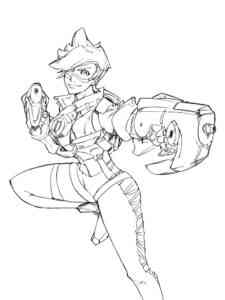 Tracer from Overwatch coloring page