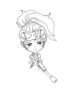 Chibi Character Overwatch coloring page