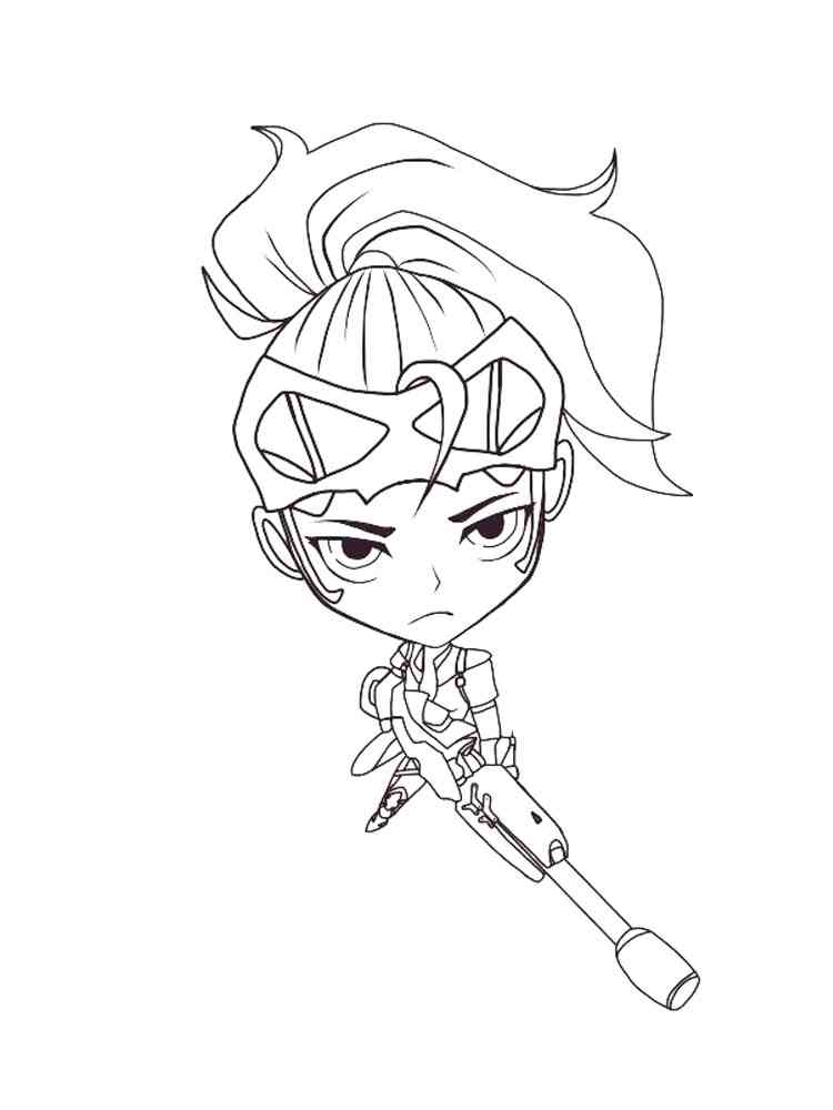 Chibi Character Overwatch coloring page