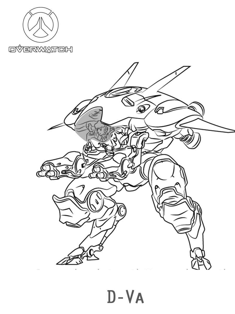 D.VA Overwatch coloring page