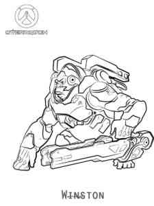 Winston Overwatch coloring page