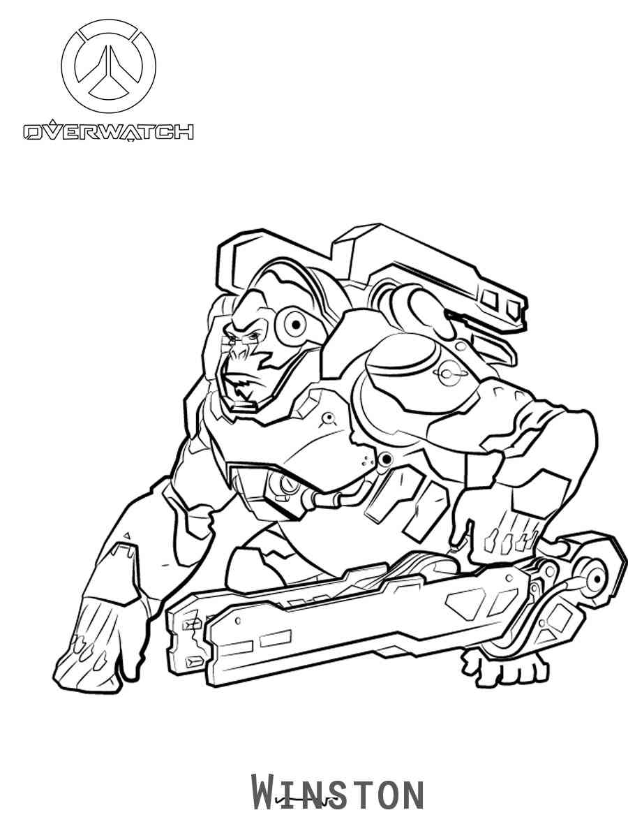 Winston Overwatch coloring page