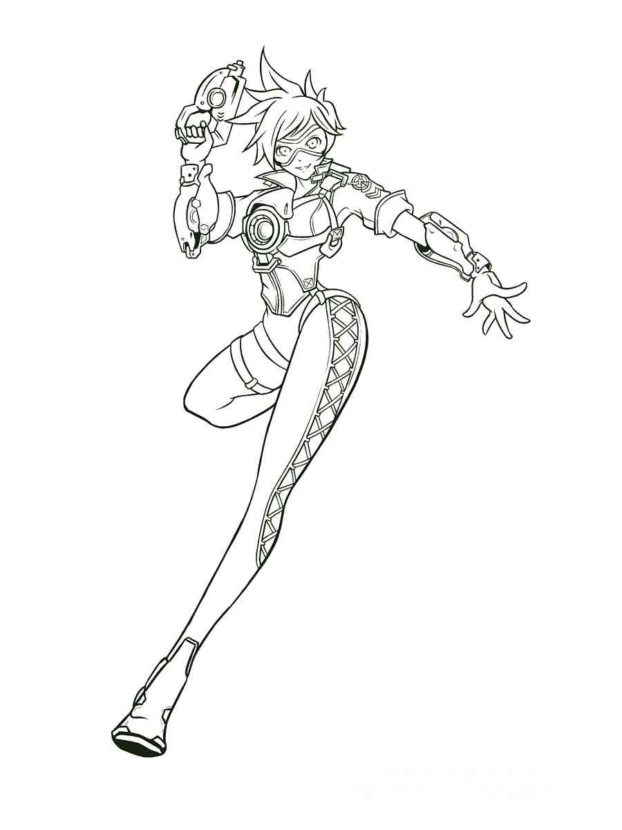 Overwatch Tracer coloring page