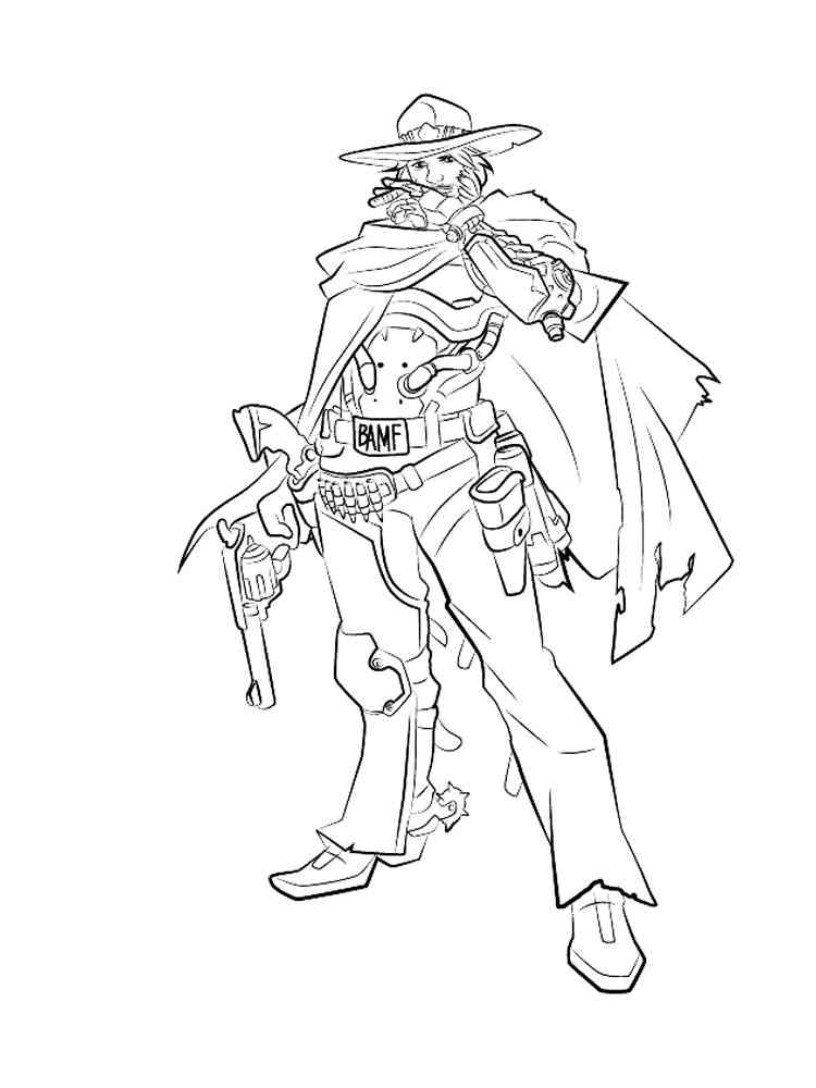 McCree Overwatch coloring page