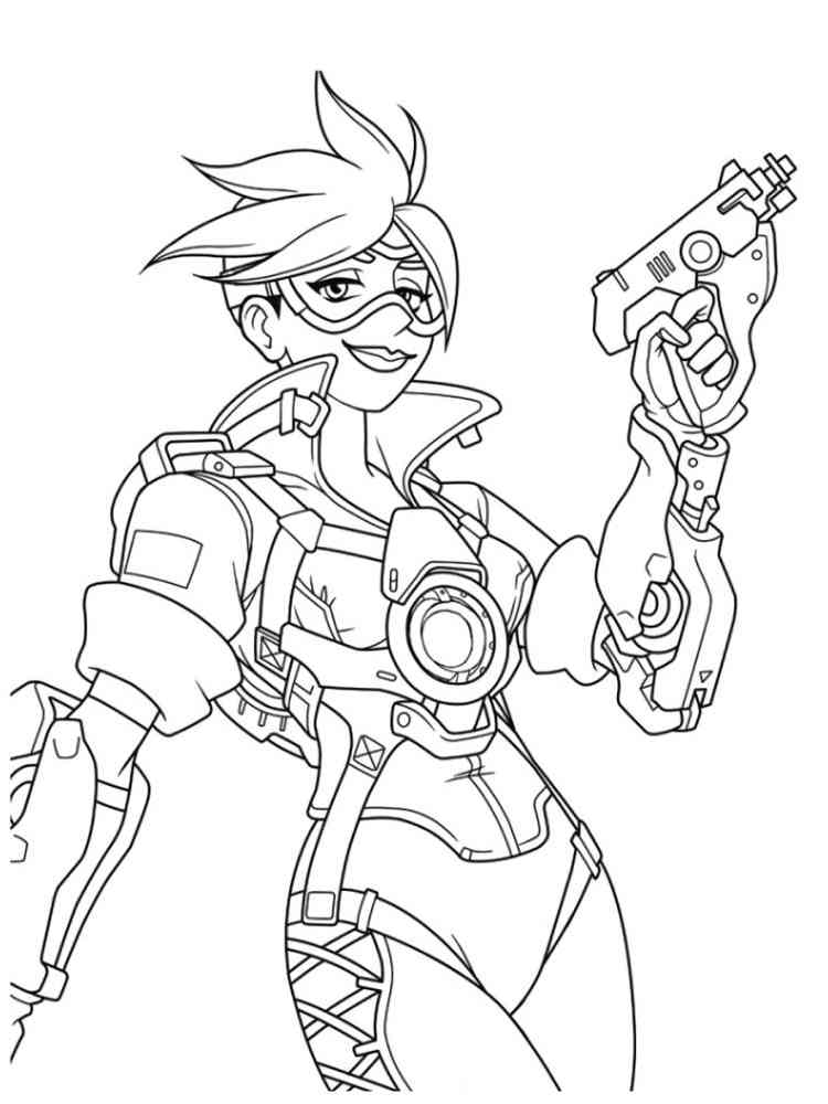 Pretty Tracer Overwatch coloring page