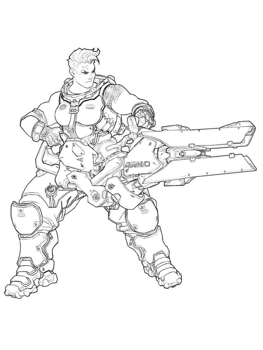 Zarya Overwatch coloring page