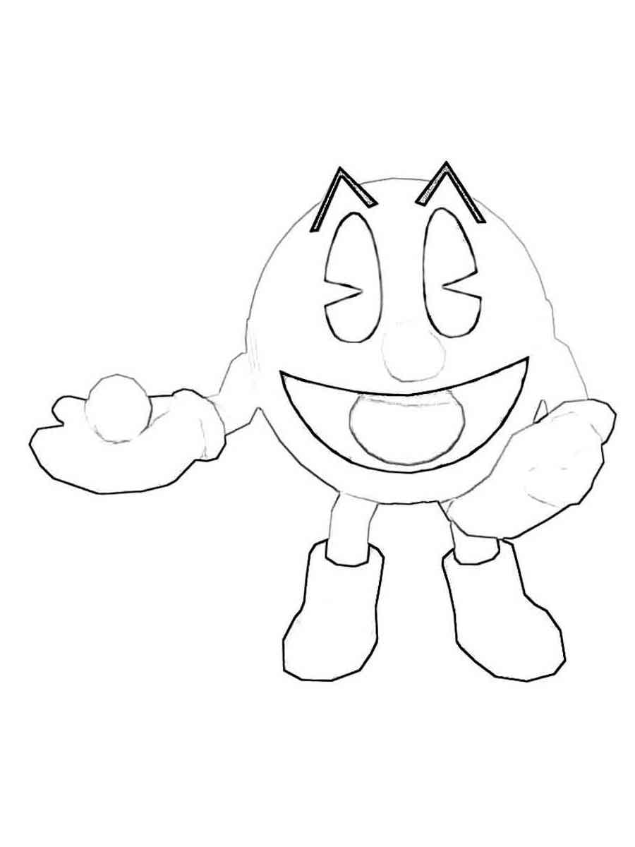 Smilling Pacman coloring page