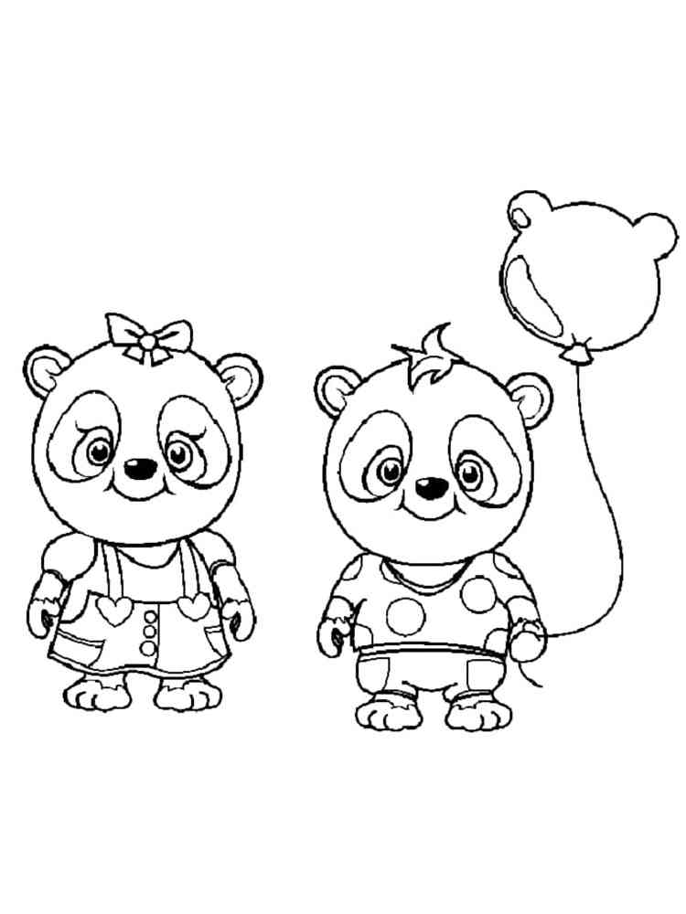 Little Pandas Panfu coloring page