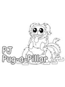 Funny PJ Pug-a-Pillar coloring page